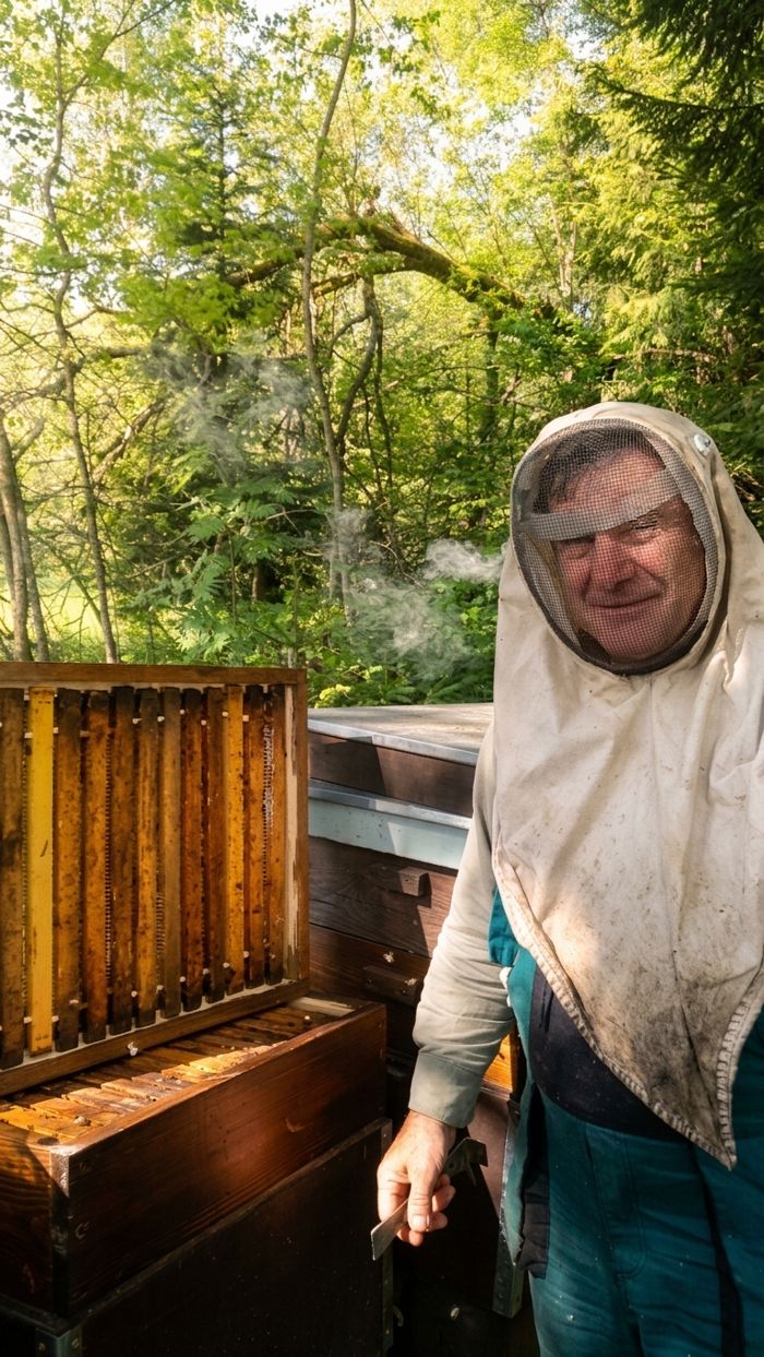 František Řezníček u úlů